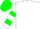 Silk - White, green horse emblem, green bars on sleeves, green cap