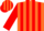 Silk - Orange and Red stripes, Red sleeves