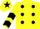 Silk - Yellow, Black spots, chevrons on sleeves and star on cap