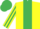 Silk - Yellow, Emerald Green stripe, striped sleeves, Emerald Green cap