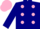 Silk - Navy, pink dots, pink cap