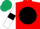 Silk - Red, black disc, white sleeves, black armlets, dark green cap