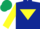 Silk - Dark blue, yellow inverted triangle and sleeves, dark green cap