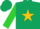 Silk - Hunter green, gold star, gold star stripe on lime sleeves