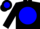 Silk - Black, blue and pink 'hm' in pink and blue ball
