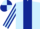 Silk - Light blue, dark blue panel, dark blue and light blue striped sleeves, light blue and dark blue quartered cap
