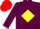 Silk - Maroon, Yellow diamond, Red cap