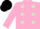 Silk - Pink, light green spots, pink sleeves, black cap