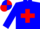 Silk - Blue body, red saint andre's cross, blue arms, red cap, blue quartered