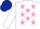 Silk - White, mauve stars, dark blue cap