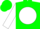 Silk - Green, green 'iw' on white ball, green clover leaf &amp;amp; band on white sleeves, green cap