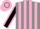 Silk - Grey and Pink stripes, Black sleeves, Pink seams, hooped cap