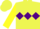 Silk - Lemon yellow, purple diamond hoop, purple and lemon yellow half sleeves