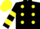 Silk - Black, yellow spots, hooped sleeves, yellow cap