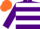 Silk - Purple and white hoops, orange cap