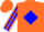 Silk - Orange, blue 'peck's' ccc in diamond frames, blue diamond stripe on sleeves