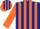 Silk - Dark blue, orange stripes on sleeves