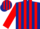 Silk - Dark blue, red stripes on sleeves, blue cap, red stripes