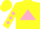 Silk - Neon yellow, pink triangle, pink diamonds on sleeves