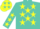 Silk - Turquoise, yellow 's=s' with yellow stars
