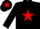 Silk - black, red star, red star on cap