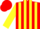 Silk - Red, yellow stripes on sleeves, red cap