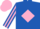 Silk - Royal blue, pink diamond, striped sleeves, pink cap