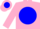 Silk - Pink, pink 'h' on blue ball, pink sleeves