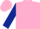 Silk - Pink and blue triangles, dark blue sleeves, pink cuffs