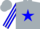 Silk - Silver, silver 'jt' on blue star, blue and white stripe on slvs