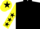 Silk - Black body, yellow arms, black stars, yellow cap, black star