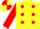 Silk - yellow, red spots, red sleeves, quartered cap