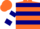 Silk - Orange, white wsr on white & navy blue hoops, white & navy blue bars on sleeves