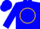 Silk - Blue, ''j/k/r/ on gold circle