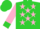 Silk - Lime green, pink stars , lime cuffs on pink sleeves