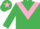 Silk - Emerald Green, Pink chevron and star on cap