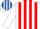 Silk - White & red stripes, white & royal blue striped cap