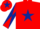 Silk - Red, Dark Blue star, diabolo on sleeves and star on cap