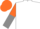 Silk - White, orange and grey halved sleeves, orange cap
