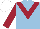 Silk - Light blue, maroon chevron and sleeves, white cap