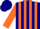 Silk - Navy blue, orange stripes on sleeves, navy blue cap