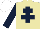 Silk - Beige, dark blue cross of lorraine & sleeves, white cap