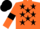 Silk - Orange, black stars, armlets and cap