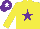 Silk - Yellow, purple star, purple cap, white star