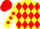 Silk - Yellow, two red diamonds, red diamonds on sleeves, red cap