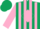 Silk - Hunter green, pink 'mt', pink stripes, pink diamond stripe and cuffs on sleeves