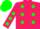 Silk - Rose body, green spots, rose arms, green spots, green cap, green rose