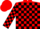 Silk - Red body, black checked, red arms, black checked, red cap, black red