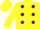 Silk - Yellow, Purple spots, Yellow cap.