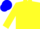 Silk - Yellow, blue horseshoe, yellow sleeves, blue cap